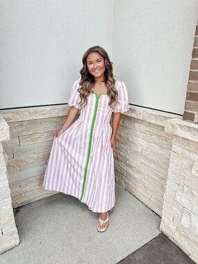 merona maxi dress Merona Maxi Dress Geometric Striped Colorful Navy Blue Sleeveless Size M